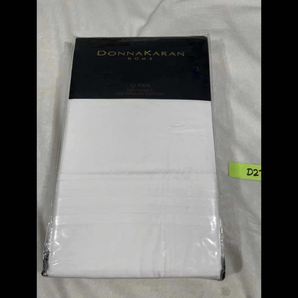 NIB Donna‎ Karan Collection 510 Supima Cotton Flat Sheet White [ QUEEN ]